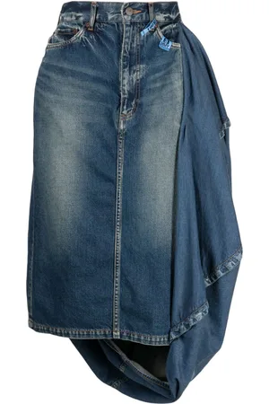 Maison Mihara Yasuhiro Falda midi Circle vaquera
