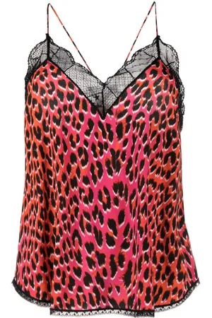 Zadig & Voltaire Top sin mangas Christy con estampado de leopardo
