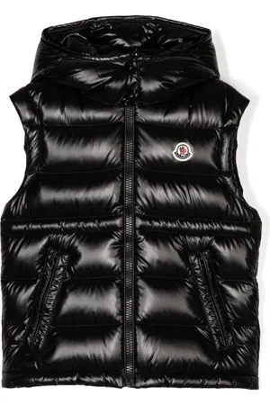 Moncler Chaleco acolchado con capucha y logo