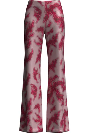 MACCAPANI Pantalones acampanados con estampado gráfico