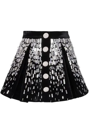 Balmain Minifalda skater con apliques