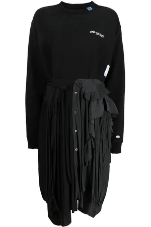 Maison Mihara Yasuhiro Vestido camisero con logo bordado