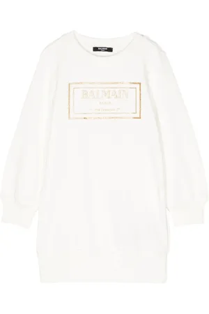 Balmain Vestido con logo estampado