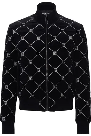 Balmain Chaqueta bomber con apliques de strass
