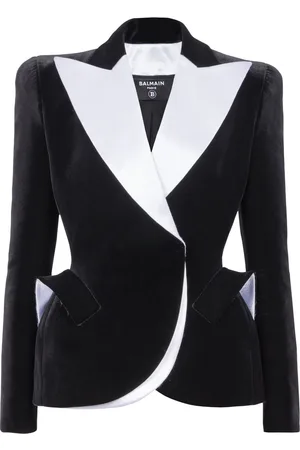Balmain Blazer de terciopelo de dos tonos