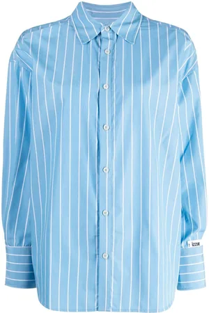 Izzue Camisa a rayas con cuello de pico