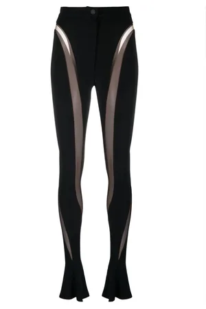 MUGLER Leggins con panel translúcido
