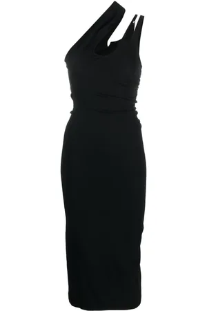 MUGLER Vestido midi asimétrico