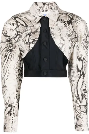 MUGLER Chaqueta vaquera corta Snake con paneles