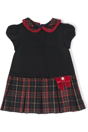PATACHOU Vestido a cuadros tartán con pliegues