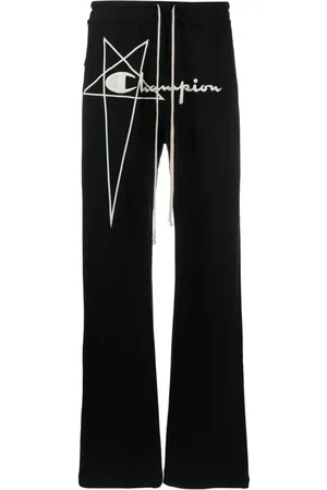 Rick Owens Pantalones de chándal con logo bordado