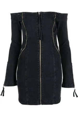 BLUMARINE Vestido vaquero con hombros descubiertos