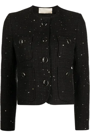 Elie saab Chaqueta con costuras metalizadas