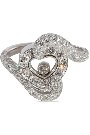 Chopard Anillo Happy Diamond Heart en oro blanco de 18 ct con diamantes