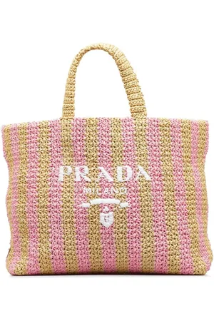 Bolsos con asa superior Mujer, Bolso Prada Symbole Grande De Tejido  Jacquard Negro/Beige