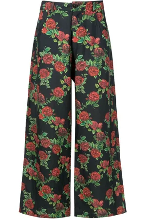 AMIR SLAMA Pantalones con motivo floral