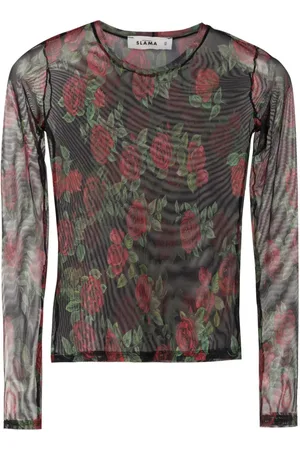 AMIR SLAMA Camiseta translúcida con motivo floral