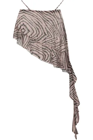 AMIR SLAMA Minifalda asimétrica con animal print