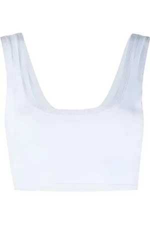 Alexander Wang Top corto con ribete de strass