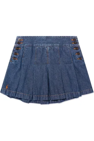 Ralph Lauren Falda vaquera plisada
