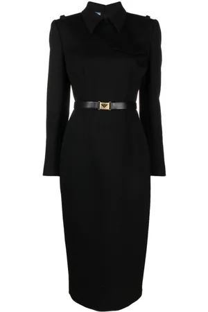 Prada Vestido midi con cinturón