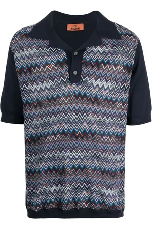 Missoni Polo de canalé con motivo en zigzag