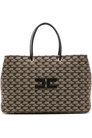 Elisabetta Franchi Bolso shopper con aplique del logo