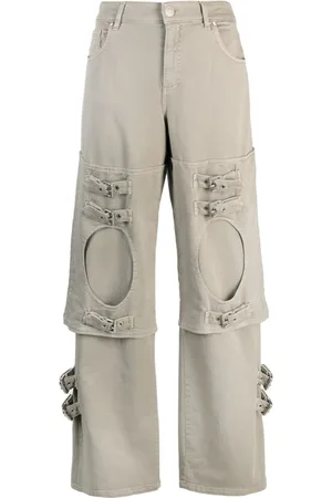 BLUMARINE Vaqueros boyfriend con detalle de hebilla