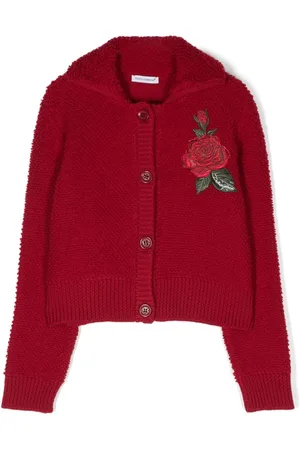 Dolce & Gabbana Cárdigan con rosa bordada