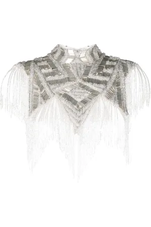 Atu Body Couture Top estilo capa con flecos