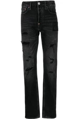 Evisu Vaqueros con efecto envejecido
