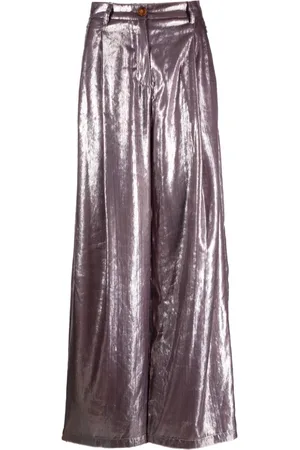 ALYSI Pantalones anchos con efecto brillante