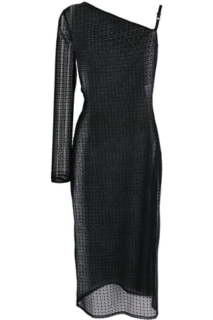 Courrèges Vestido midi asimétrico