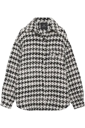 ANINE BING Sobrecamisa Simon con motivo pied de poule