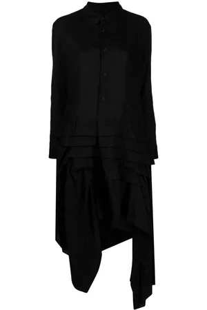 YOHJI YAMAMOTO Vestido camisero midi asimétrico
