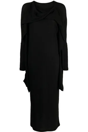 YOHJI YAMAMOTO Vestido midi con detalle retorcido
