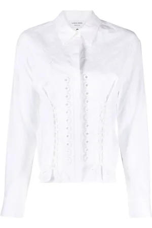 Marine Serre Camisa Regenerated estilo corsé