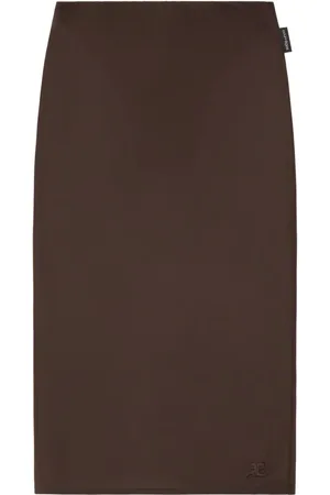 Courrèges Falda midi semitranslúcida