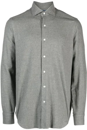 BARBA Check-print cotton shirt