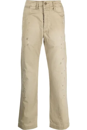 Ralph Lauren Straight-leg herringbone cotton trousers