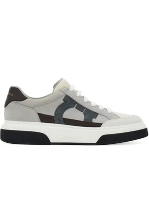 Salvatore Ferragamo Gancini-embroidered leather sneakers