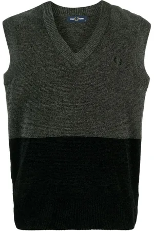 Fred Perry Logo-embroidered two-tone vest