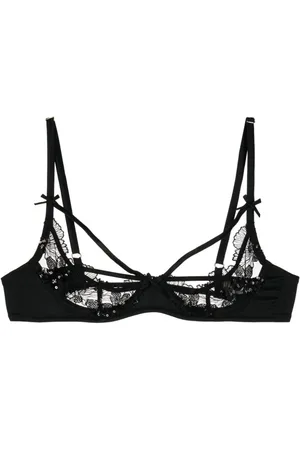 FLEUR DU MAL Sujetador Sequin Violet con encaje floral