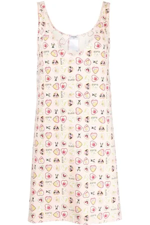 CHANEL Vestido corto Valentine con corazón estampado 2006