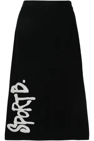 AGNÈS B. Falda con logo en intarsia