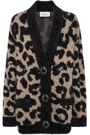 Philipp Plein Cárdigan con estampado de leopardo