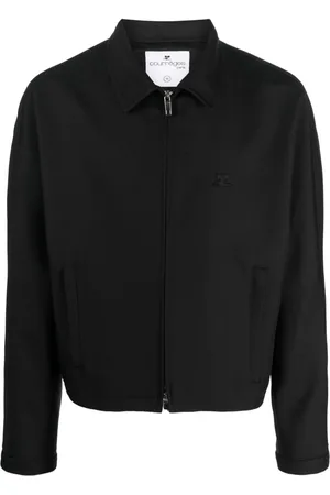 Courrèges Chaqueta con cuello plano y cremallera