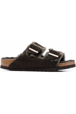 Birkenstock Sandalias con forro de borrego y doble tira