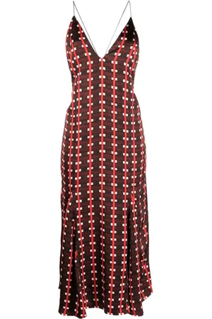 WALES BONNER Vestido largo con estampado geométrico