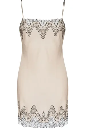 CARINE GILSON Slip dress con encaje Calais Caudry